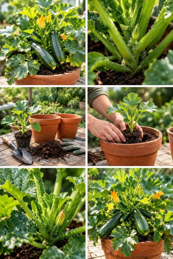 Courgettes en pot : une seule par pot, sinon rien
