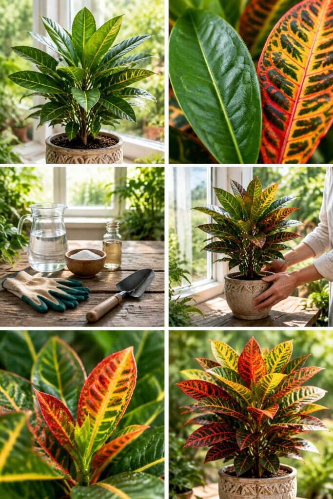 Croton qui redevient tout vert : il perd ses couleurs par manque de lumière