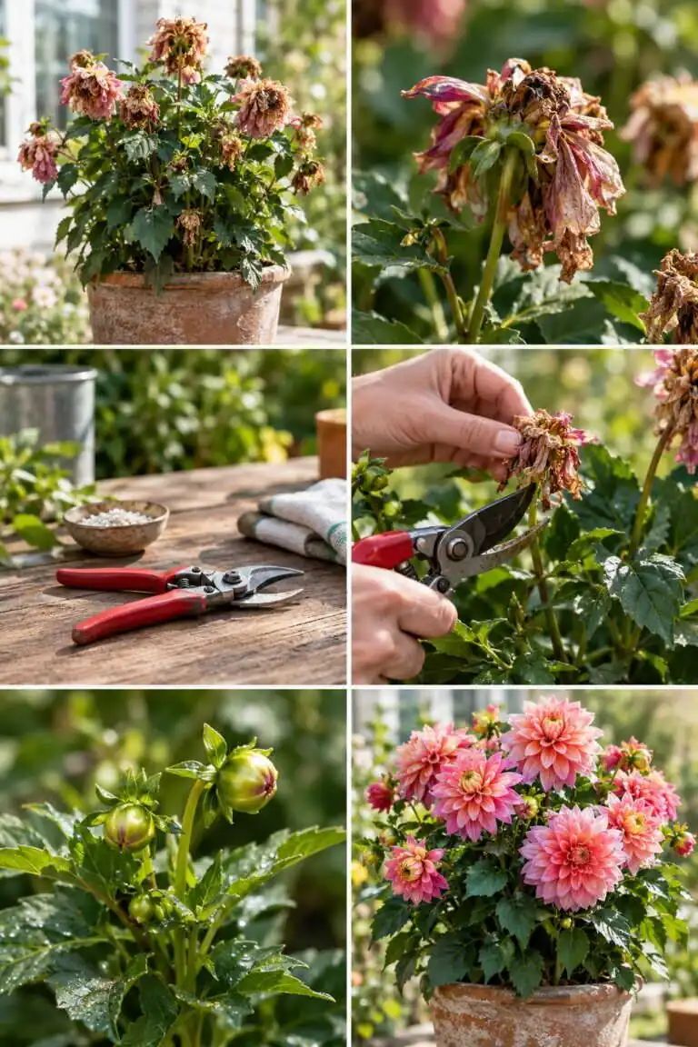 Dahlias en pot : couper les fleurs fanées double la floraison