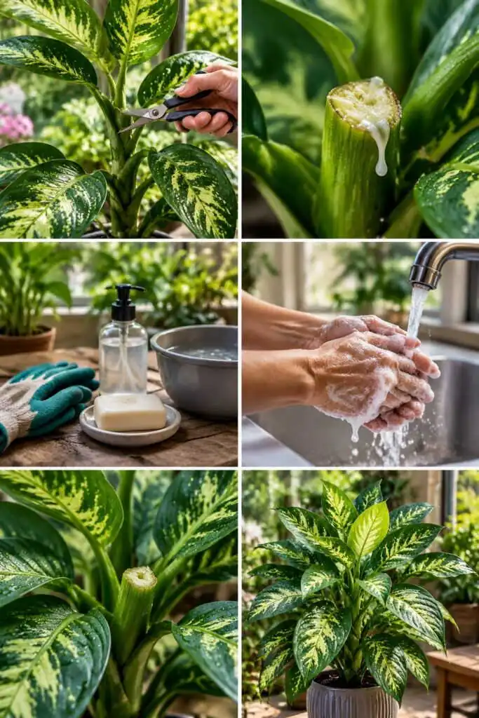 Dieffenbachia : pourquoi il faut se laver les mains après l'avoir taillé