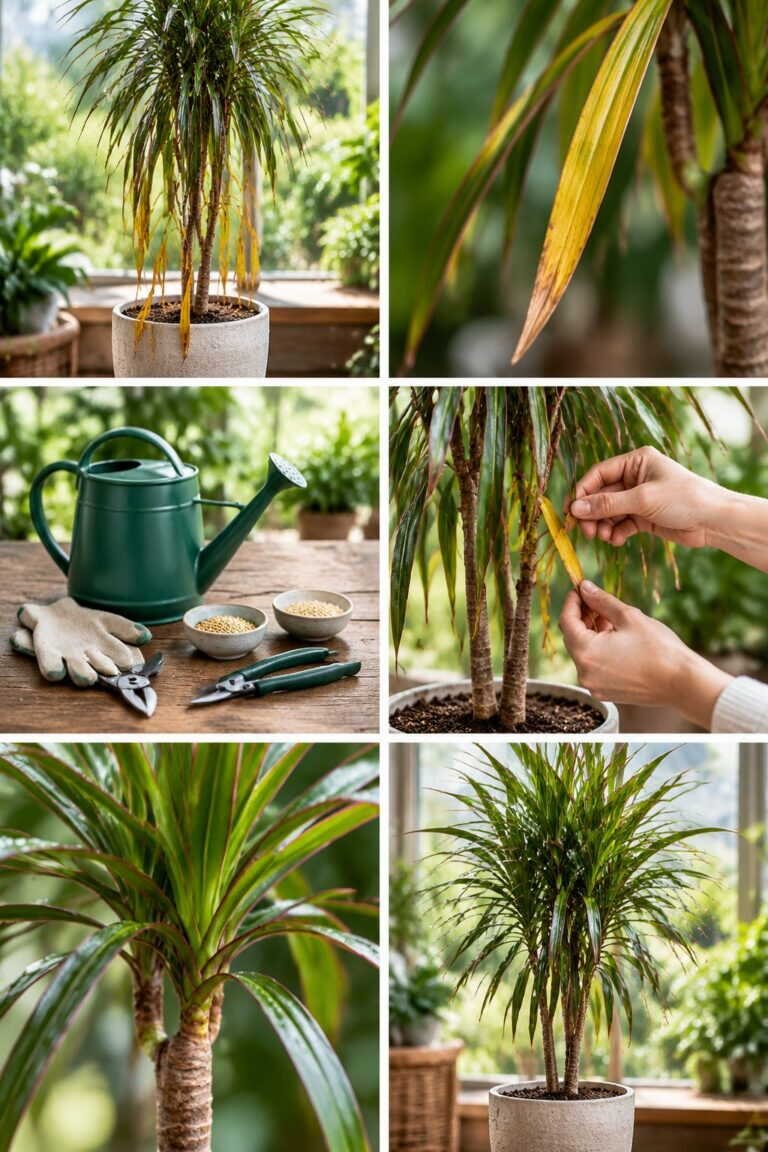 Dracaena qui perd ses feuilles du bas : c&rsquo;est normal, il se transforme en palmier