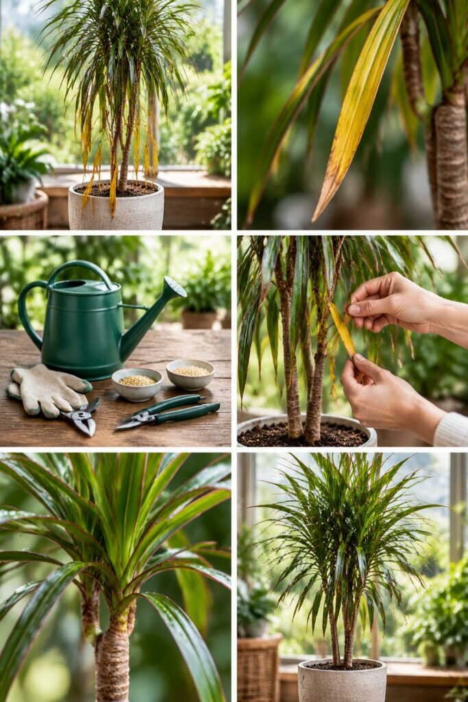 Dracaena qui perd ses feuilles du bas : c'est normal, il se transforme en palmier