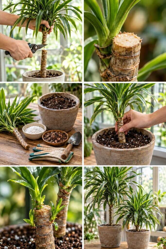 Dracaena trop grand : coupez le tronc, plantez le morceau, 2 plantes pour le prix d'une