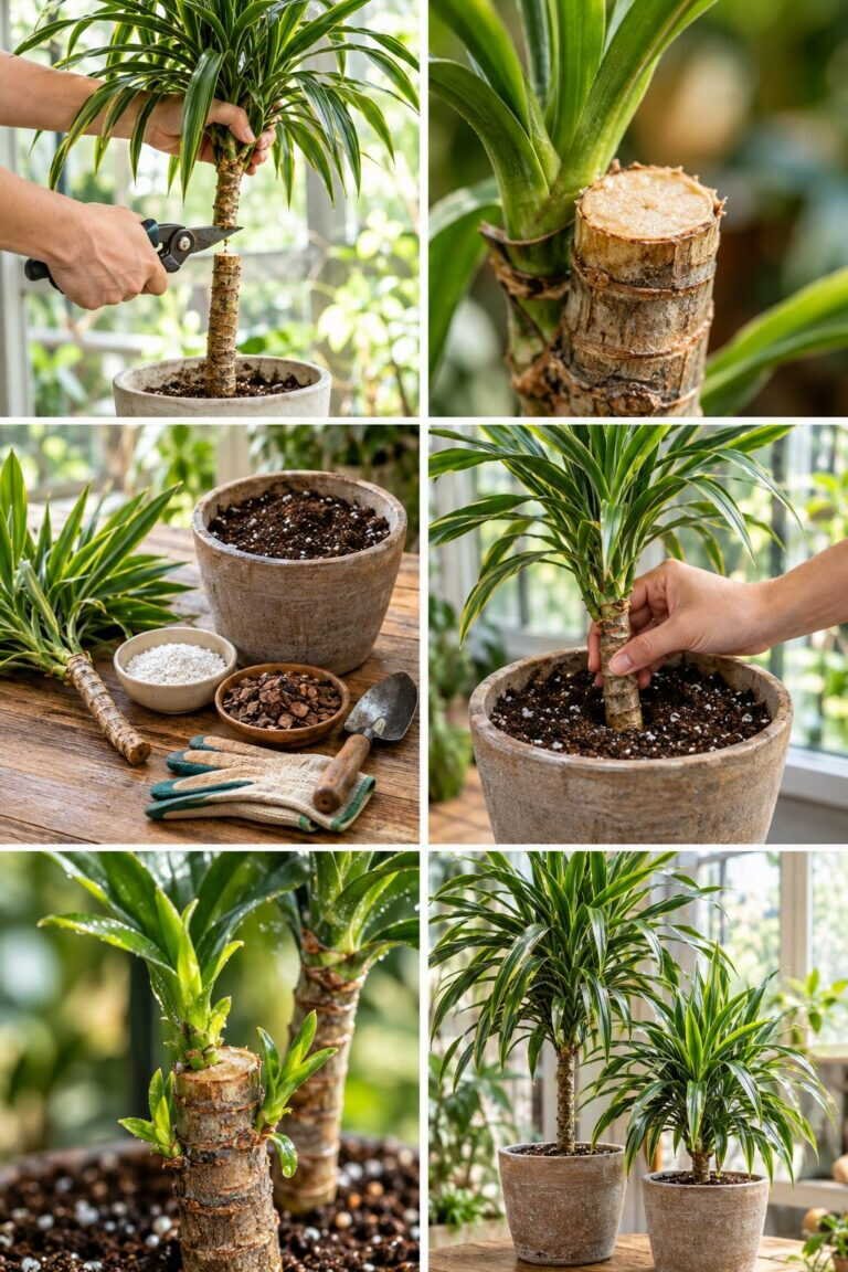 Dracaena trop grand : coupez le tronc, plantez le morceau, 2 plantes pour le prix d&rsquo;une