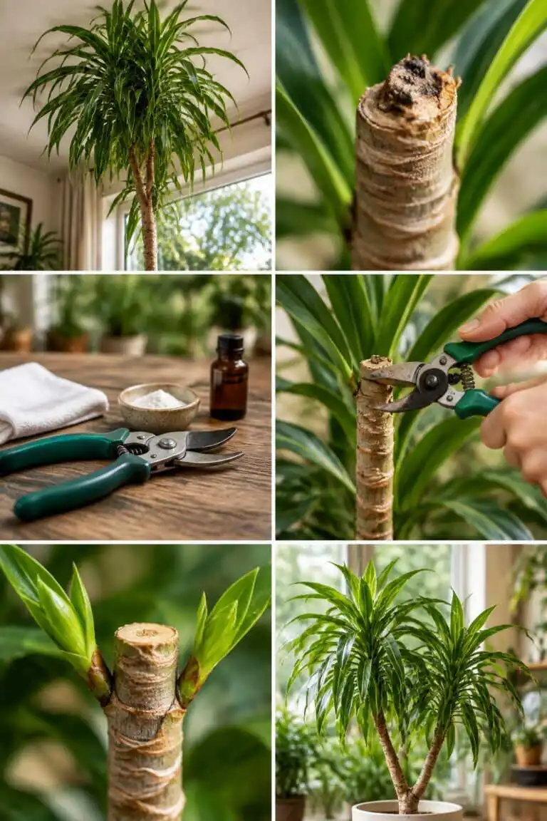 Dracaena trop haut pour le plafond : coupez la tête, il repart en 2 branches