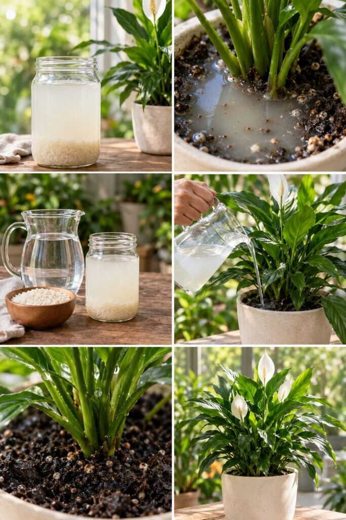 Eau de riz sur les plantes : ce qu'elle apporte vraiment