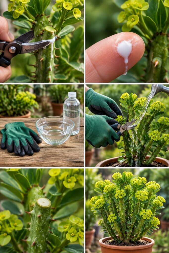 Euphorbe d'intérieur : le lait blanc qui brûle la peau
