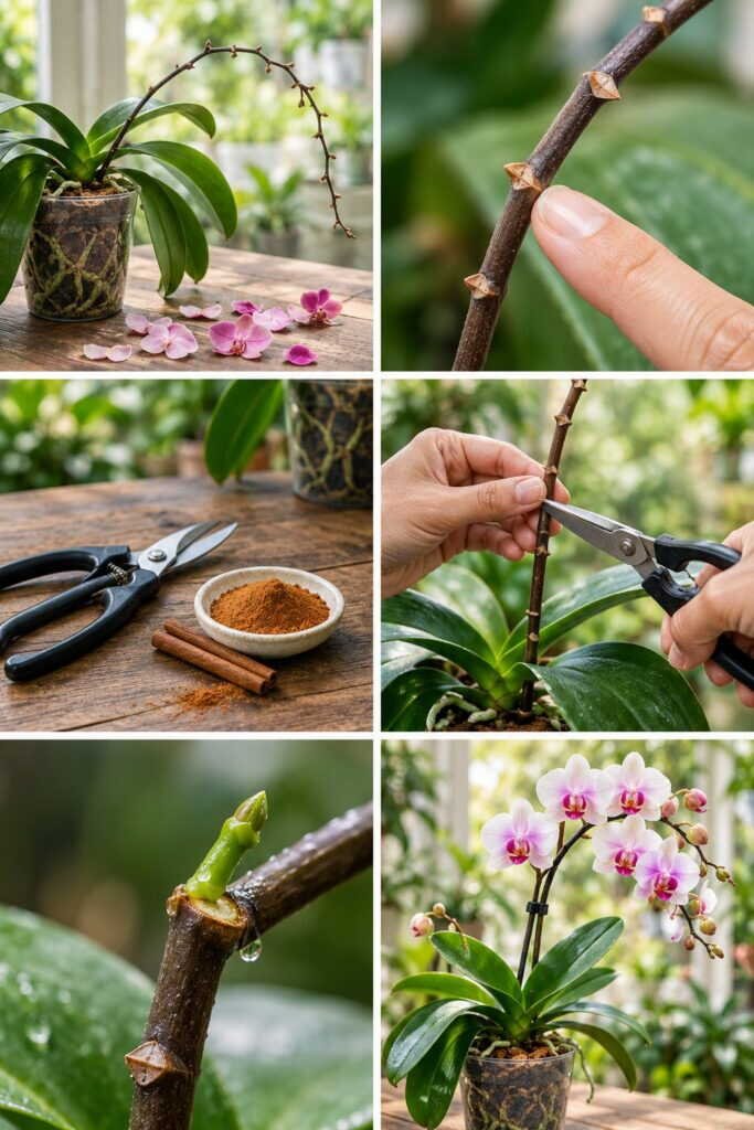 Faire refleurir une orchidée : coupez la tige au 3e nœud, pas plus bas