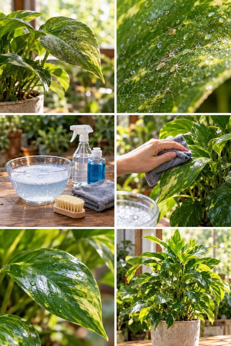 Feuilles collantes sur la plante : le miellat des cochenilles
