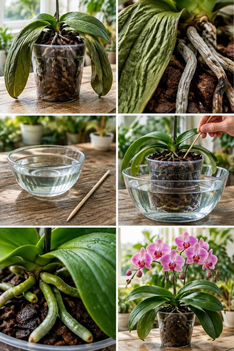 Feuilles ridées sur l&rsquo;orchidée : elle a soif, même si le terreau semble humide