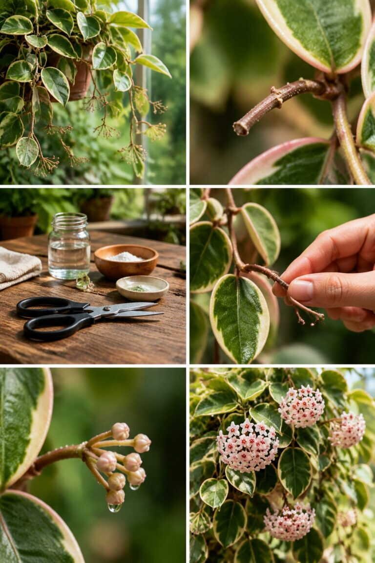 Fleur de porcelaine (hoya) : ne coupez jamais cette tige, c&rsquo;est là que naissent les fleurs