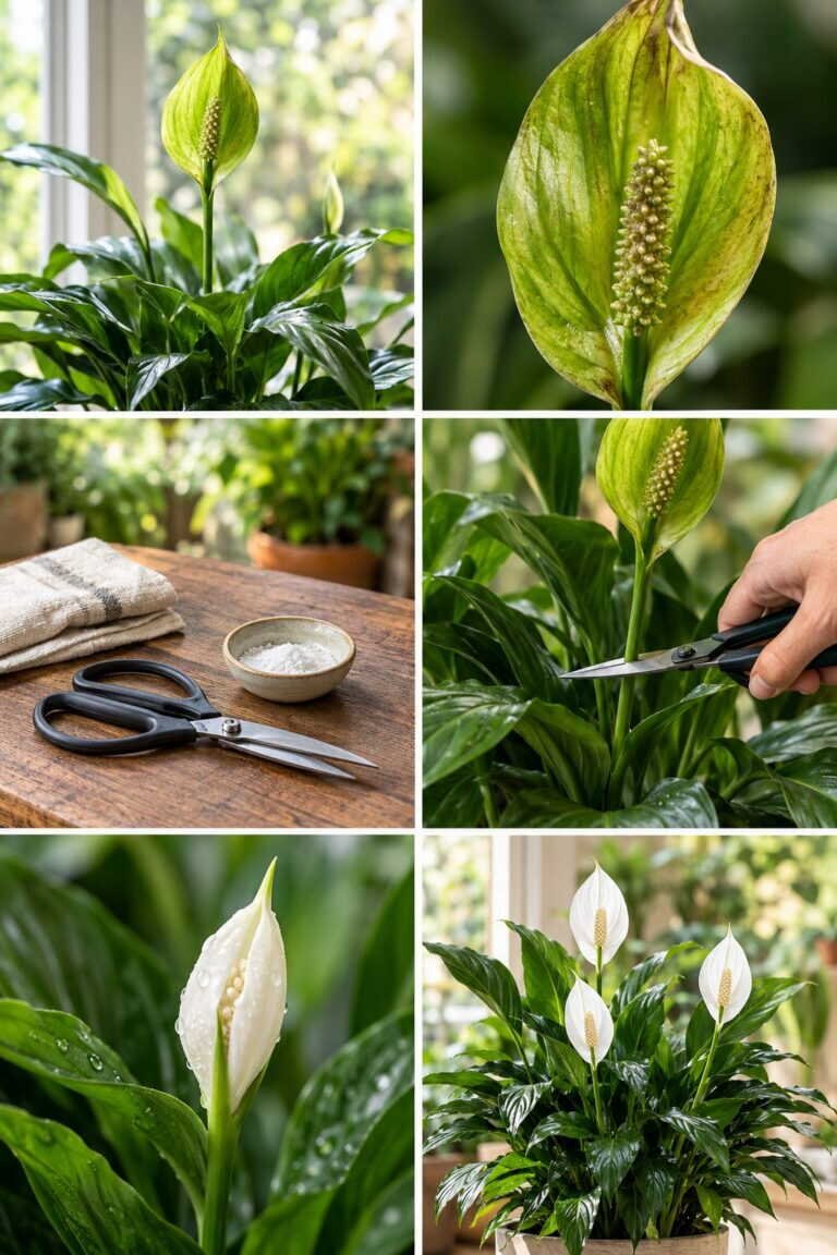 Fleurs du spathiphyllum qui deviennent vertes : ce n&rsquo;est pas une maladie, c&rsquo;est le signe pour couper