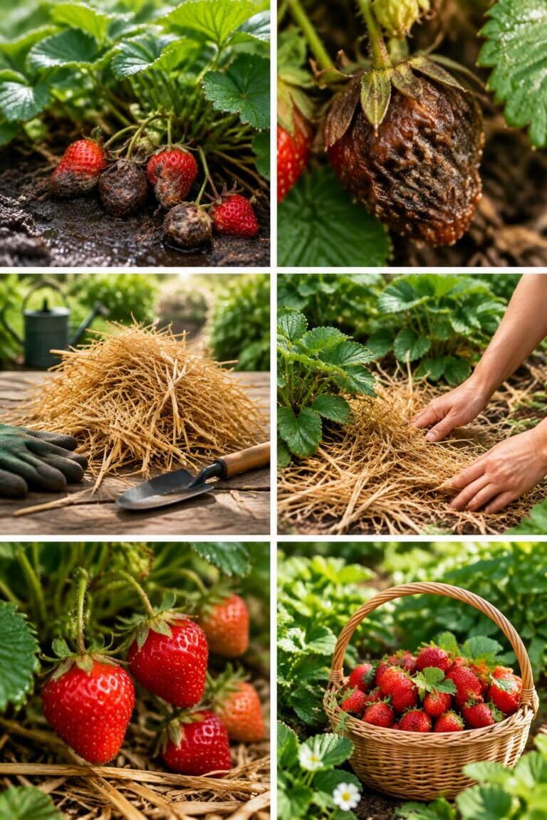 Fraises en pot : la paille sous les fruits contre la pourriture
