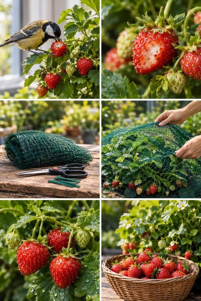 Fraises mangées par les oiseaux : le filet posé au bon moment