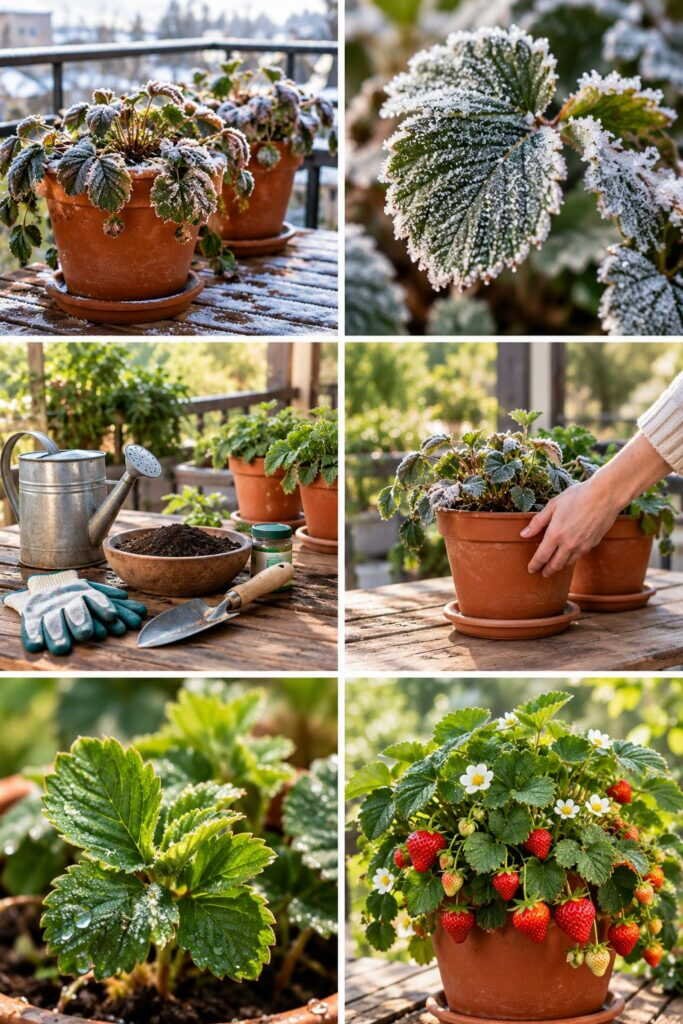 Fraisiers en pot l'hiver : ne les rentrez pas