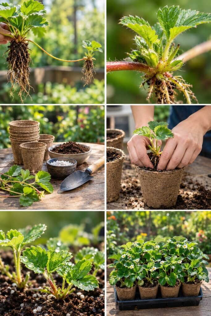 Fraisiers : les stolons donnent 10 nouveaux plants gratuits