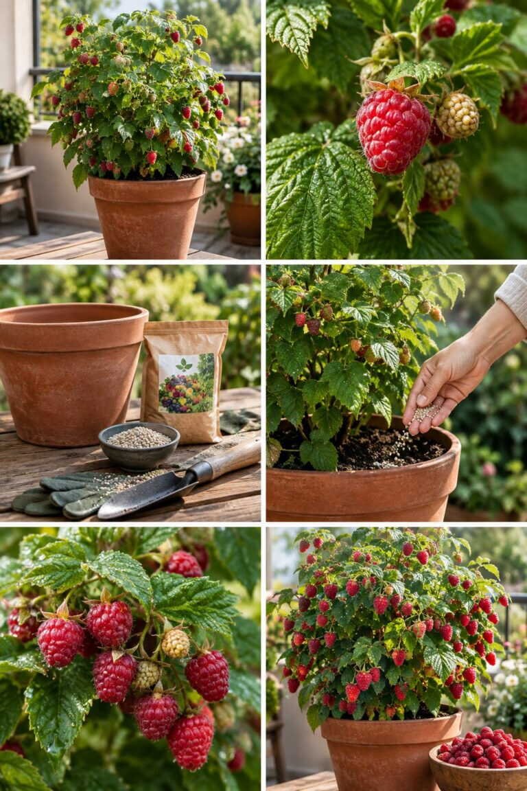 Framboises en pot sur balcon : 1 kg par pied, voici comment
