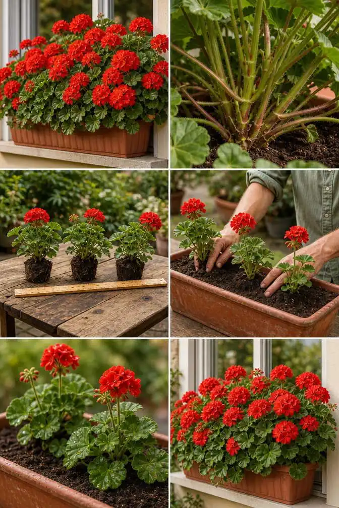 Géraniums en jardinière : 3 plants pour 60 cm, jamais plus, voici pourquoi