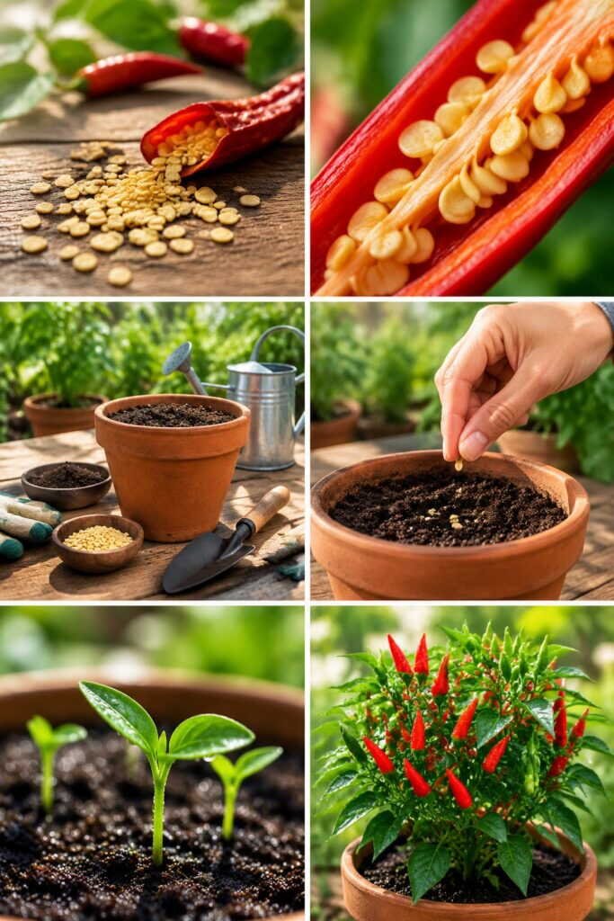 Graines de piment du supermarché : la plante en 3 semaines
