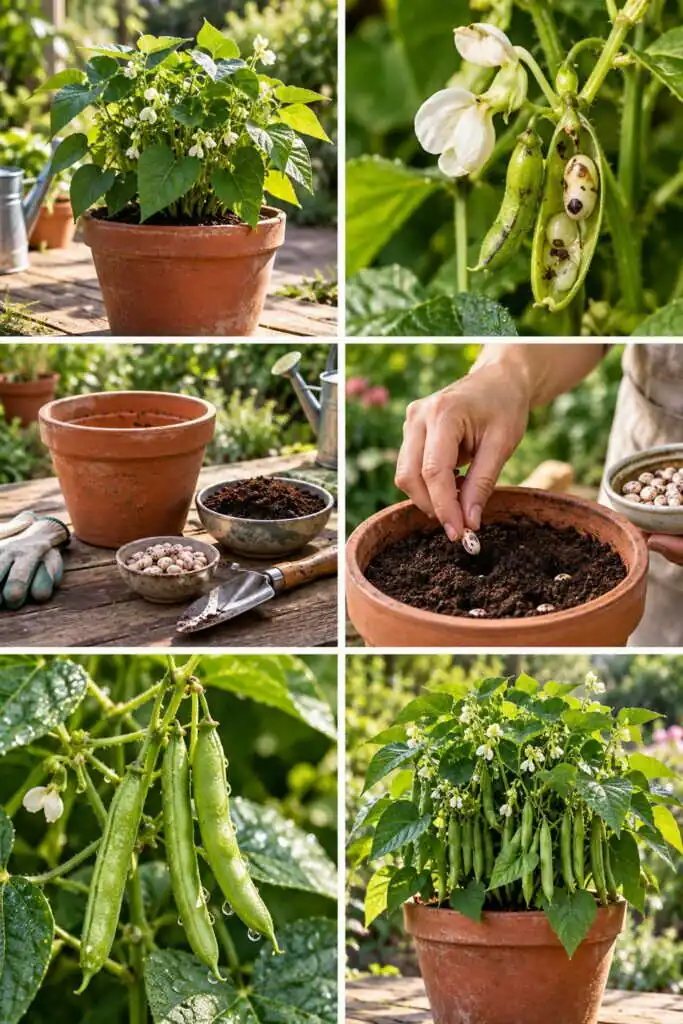 Haricots nains en pot : semés en mai, récoltés en juillet, sans tuteur