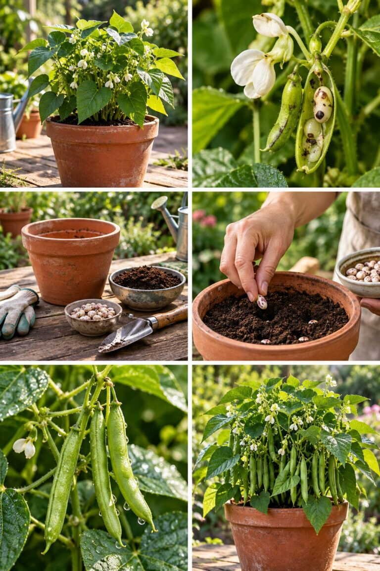 Haricots nains en pot : semés en mai, récoltés en juillet, sans tuteur