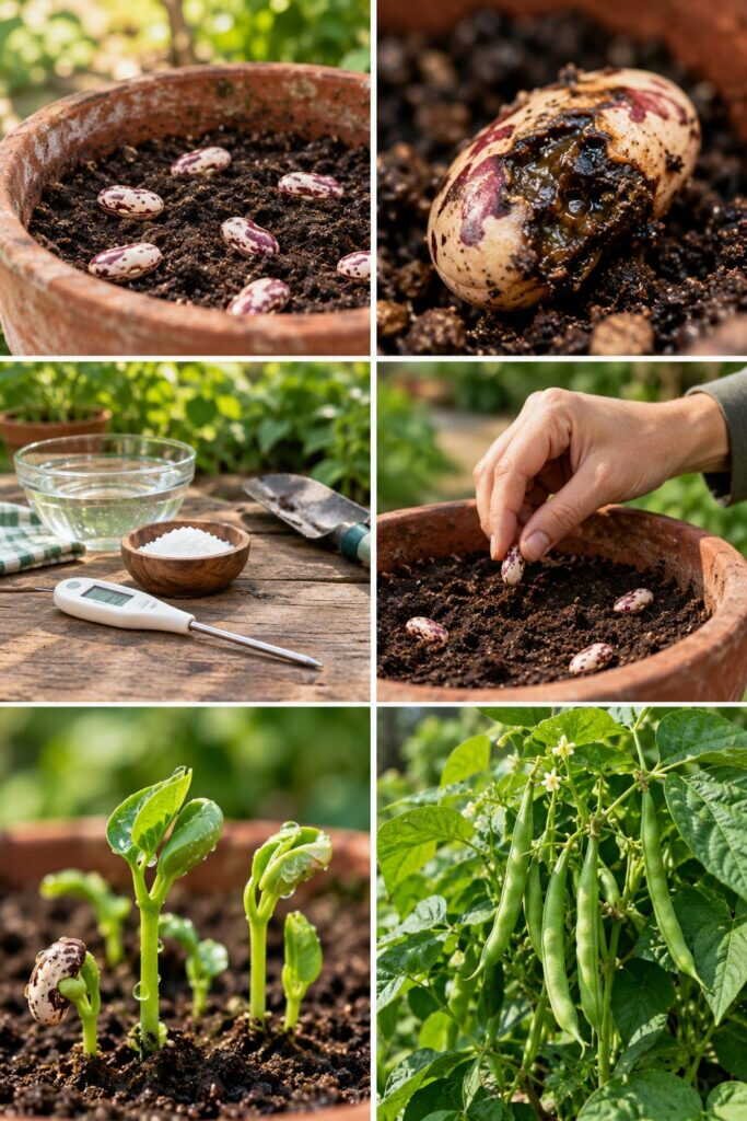 Haricots qui ne lèvent pas : la terre était trop froide, la date à respecter