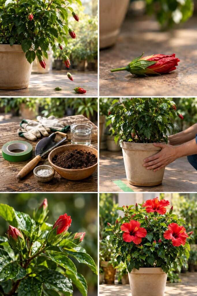 Hibiscus qui perd ses boutons : ne le déplacez pas d'un centimètre pendant la floraison
