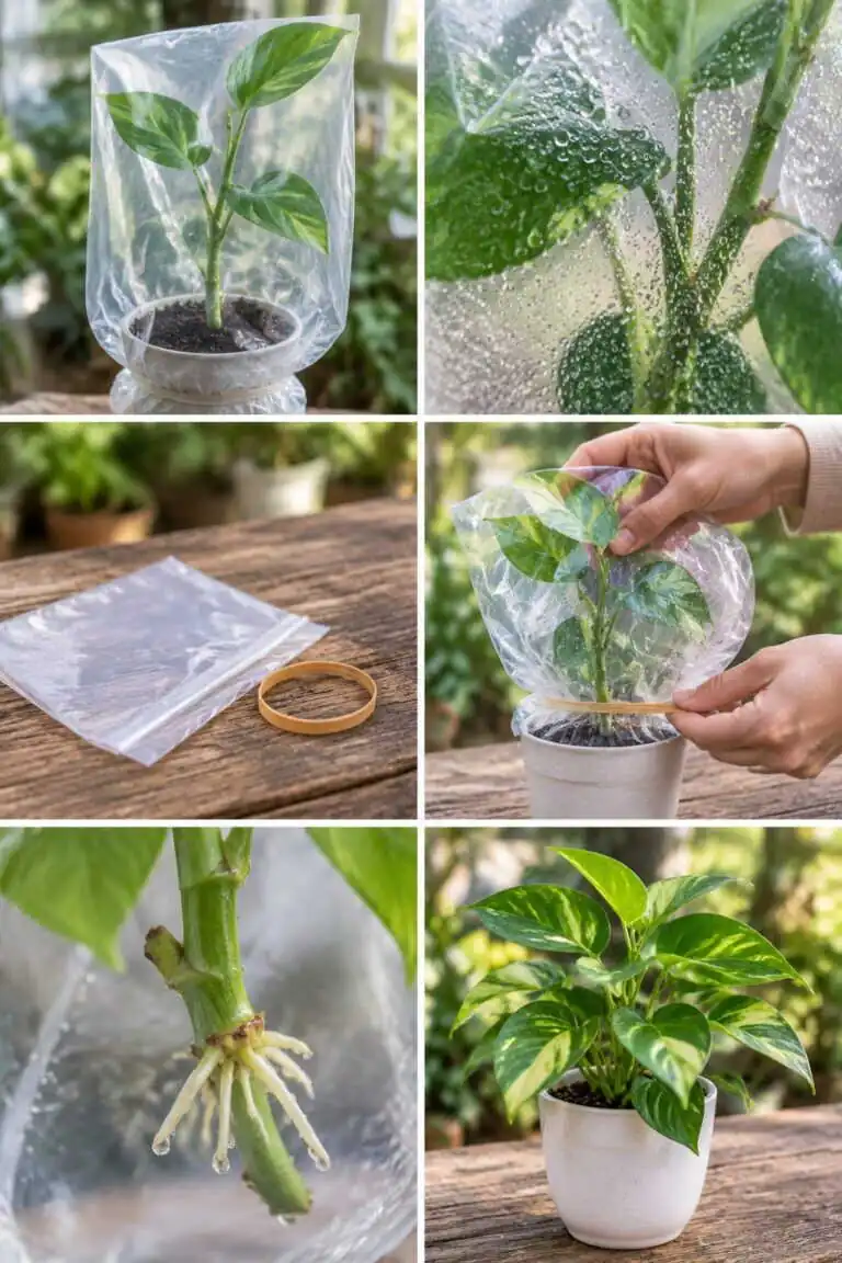 Le sac plastique sur une bouture : les racines sortent 2 fois plus vite
