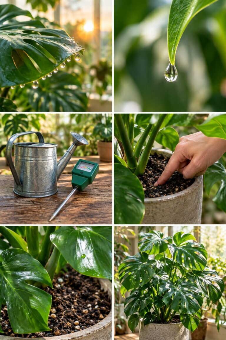 Les gouttes sur les feuilles du monstera le matin : ce que ça veut dire