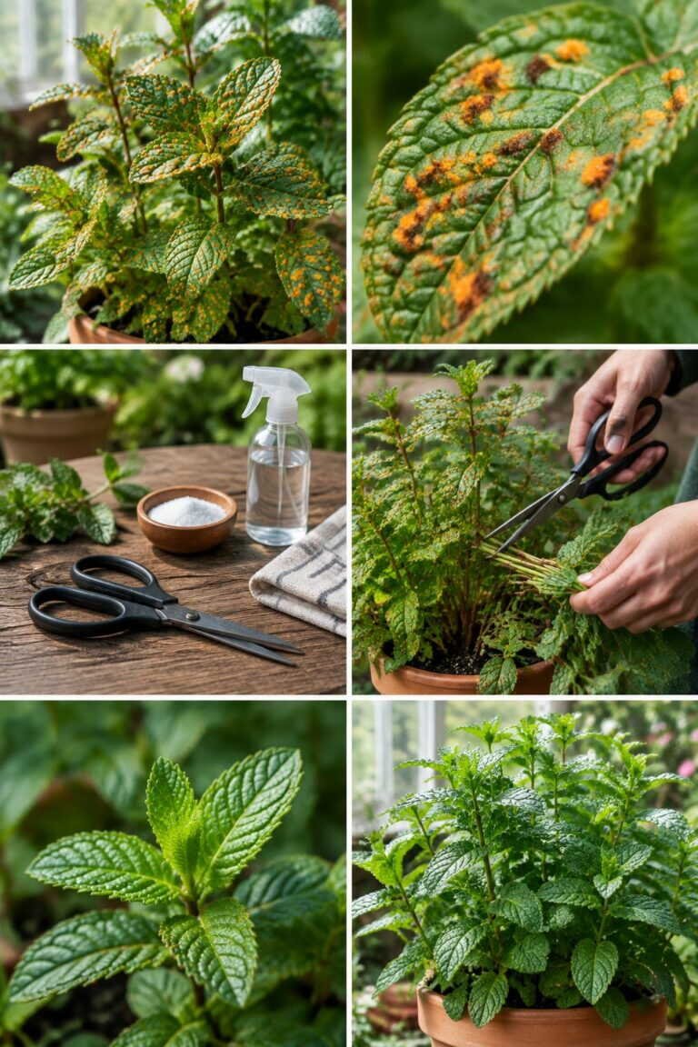 Menthe couverte de taches orange : c&rsquo;est la rouille, coupez tout, elle repart saine