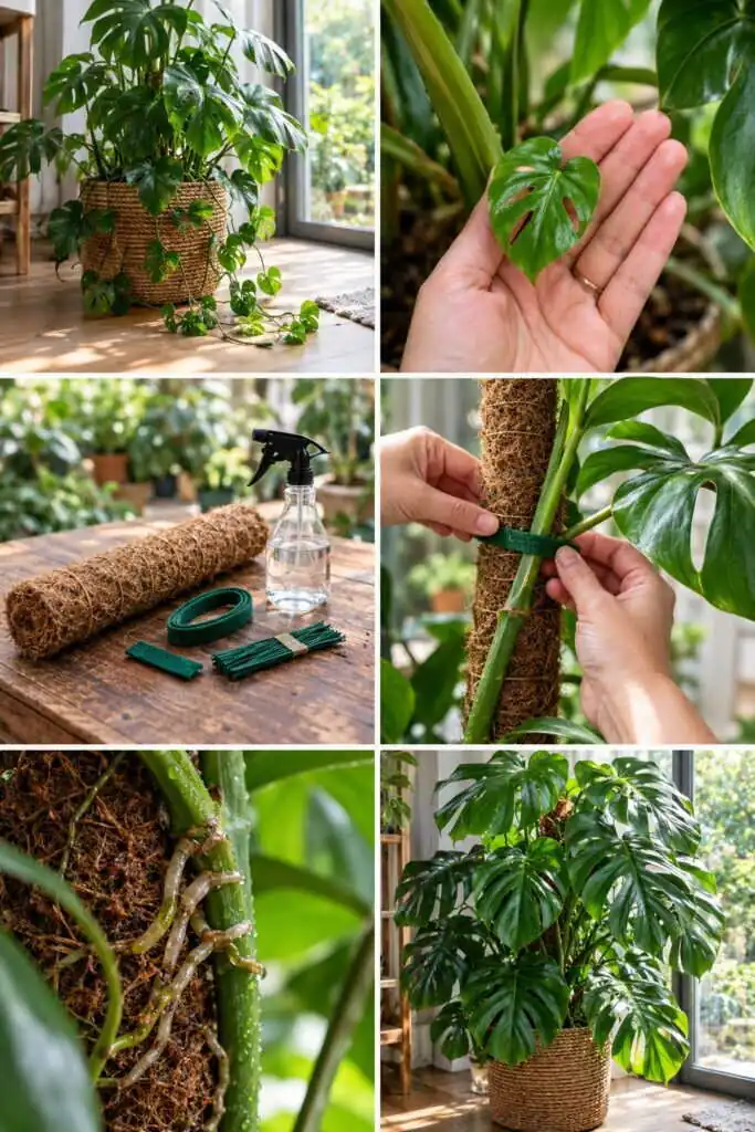 Monstera aux petites feuilles : un tuteur mousse et elles triplent de taille en un été