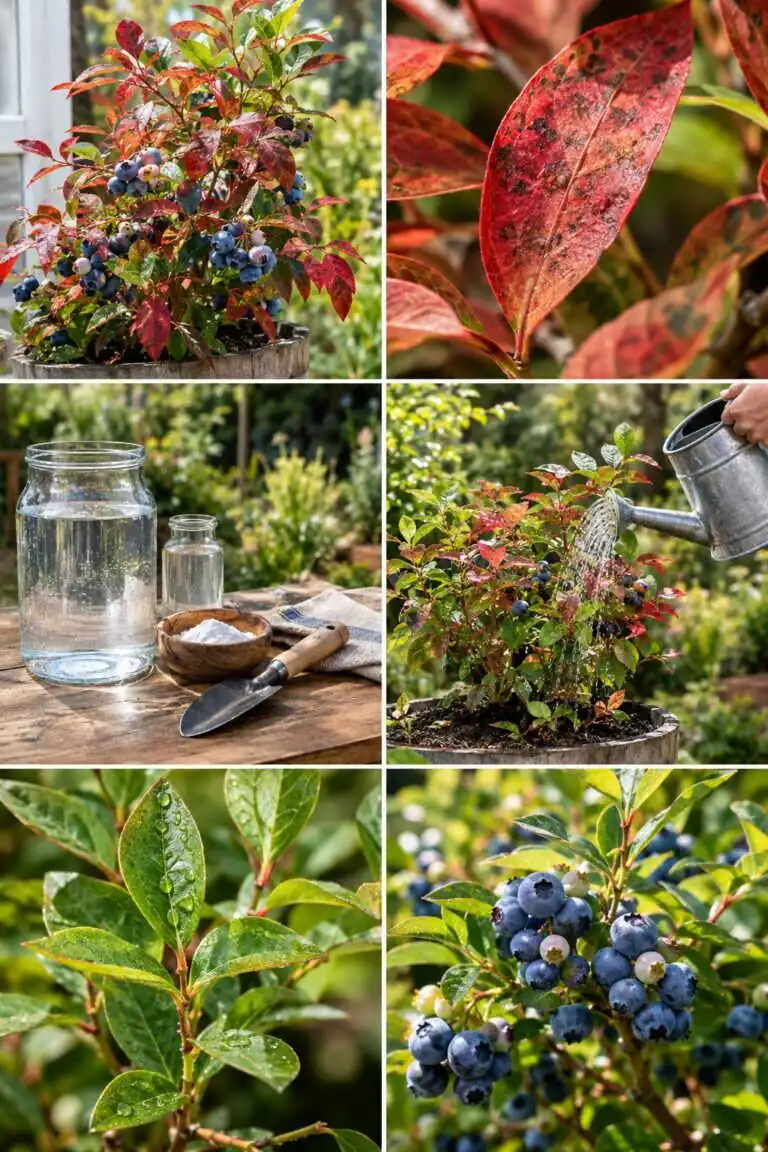 Myrtillier aux feuilles rouges : trop de calcaire dans l&rsquo;eau, voici quoi lui donner