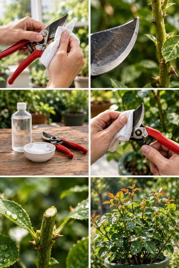 Nettoyer le sécateur à l'alcool : la maladie qui passe d'une plante à l'autre