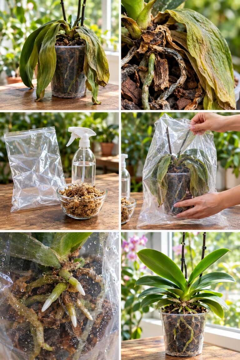 Orchidée toute molle : le sac plastique qui la sauve en 10 jours