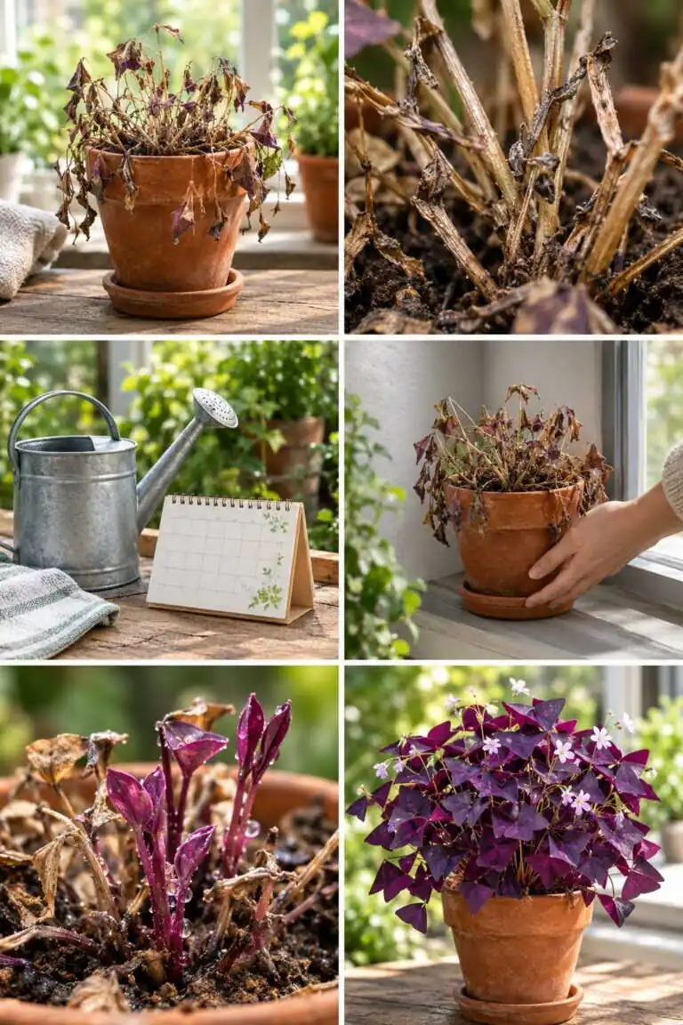Oxalis qui semble mort : il dort, ne le jetez pas