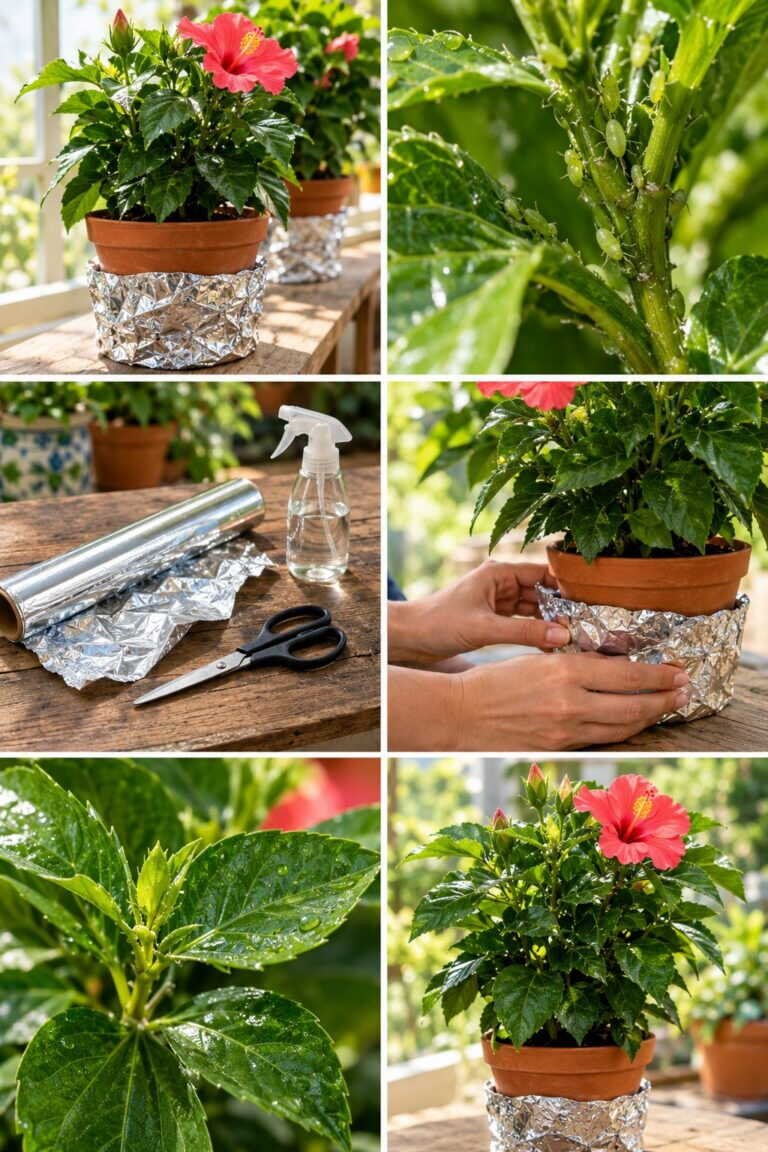 Papier aluminium au pied des pots : les pucerons perdent le nord et s&rsquo;en vont