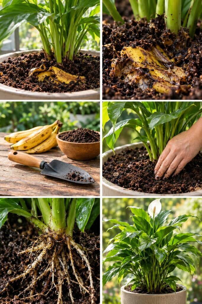 Peau de banane enterrée au pied des plantes : ce qui se passe en un mois