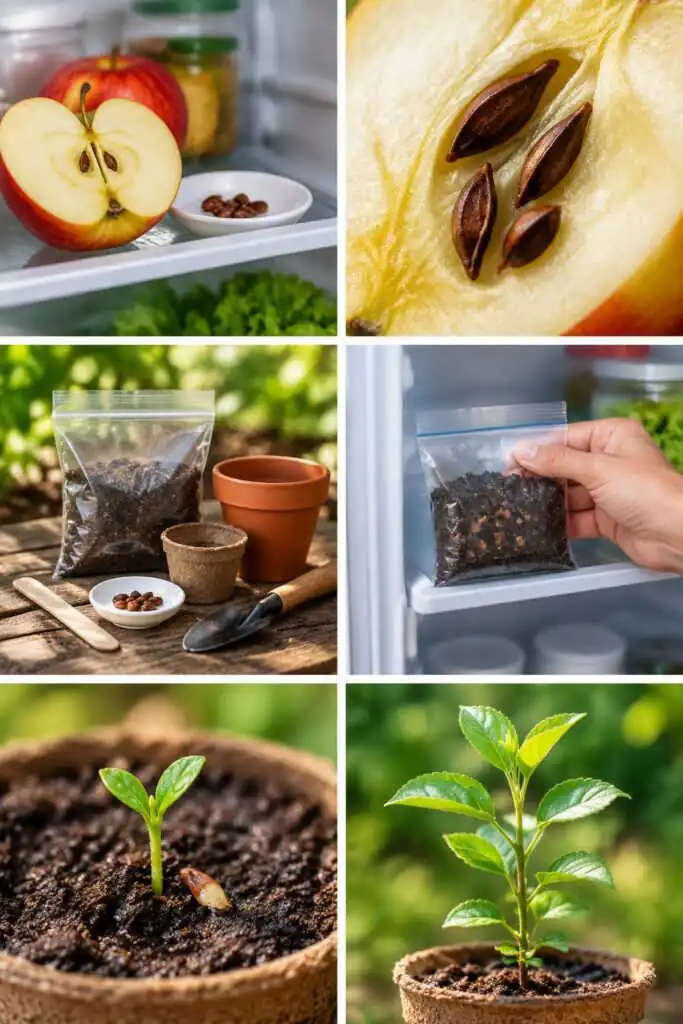 Pépins de pomme : 6 semaines au frigo, puis le pot