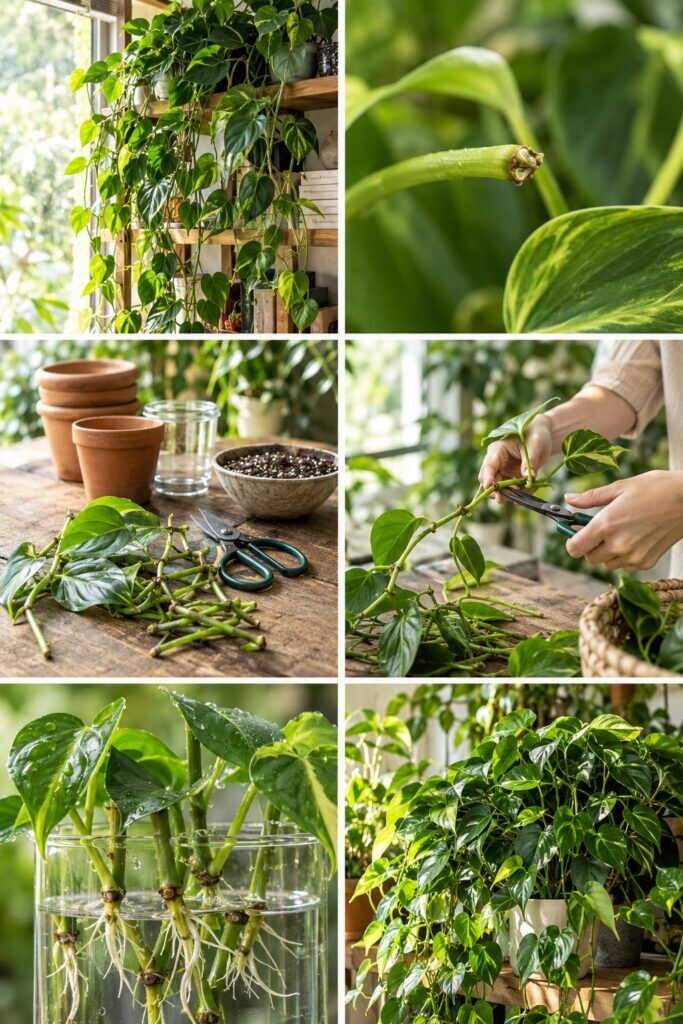 Philodendron qui grimpe partout : chaque bout coupé devient une nouvelle plante