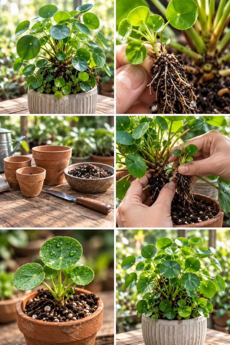 Pilea : les bébés qui poussent au pied se séparent en 2 minutes