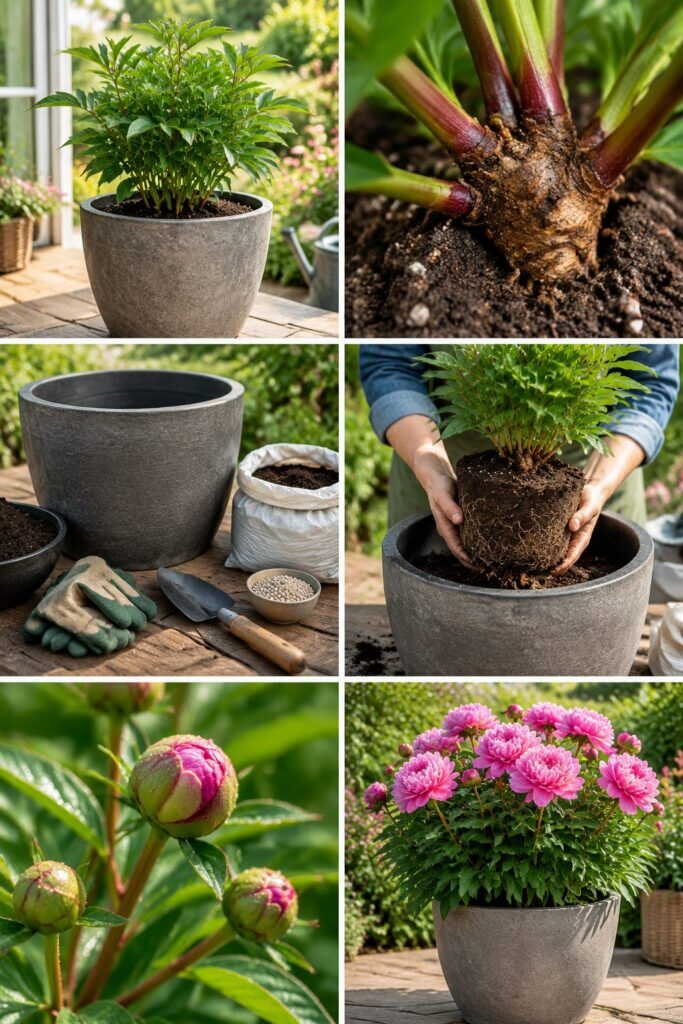 Pivoine en pot : elle fleurit, mais dans un pot de 40 litres minimum