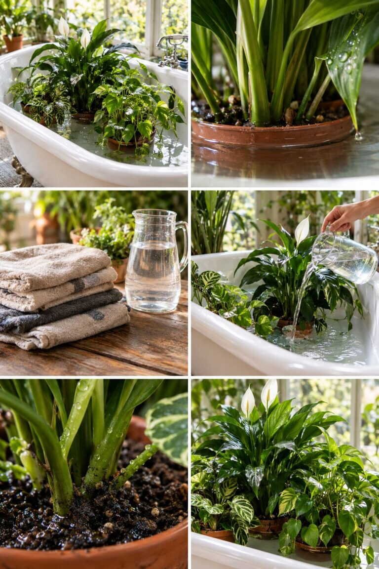Plantes d&rsquo;intérieur en vacances : le bac de la baignoire qui les fait tenir 3 semaines