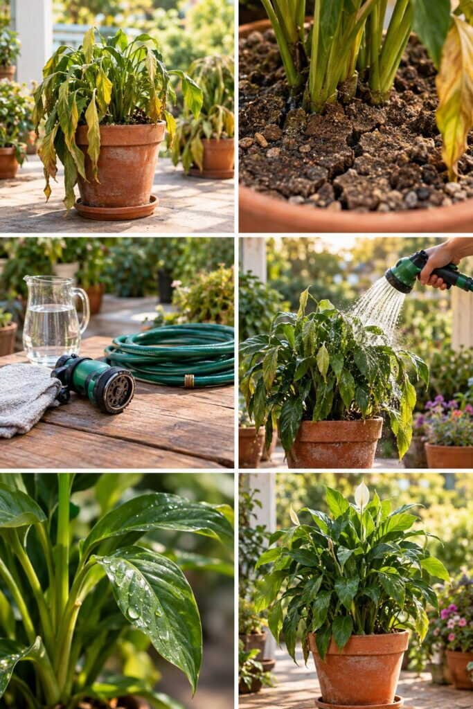 Plantes en pot en canicule : la douche du soir qui les sauve