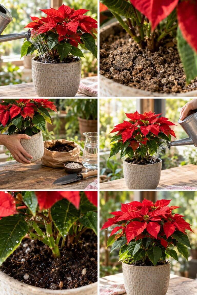 Poinsettia : arrosez seulement quand le pot est léger