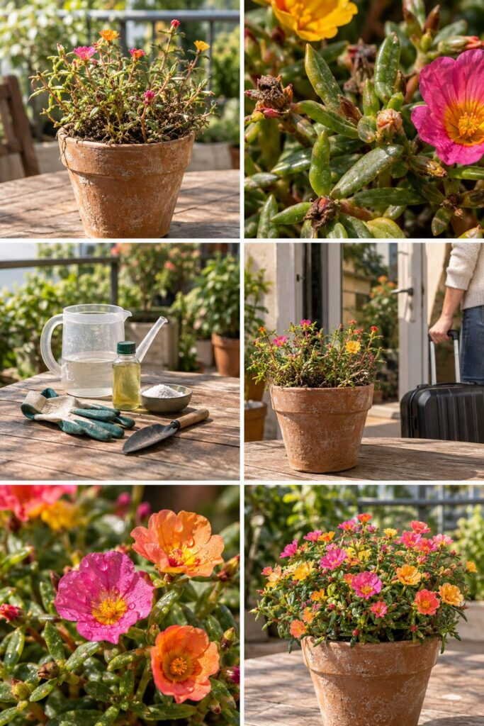 Pourpier à fleurs : la plante de balcon qui aime être oubliée en vacances