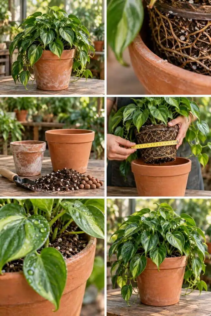 Quelle taille de pot au rempotage : 2 doigts de plus, pas plus