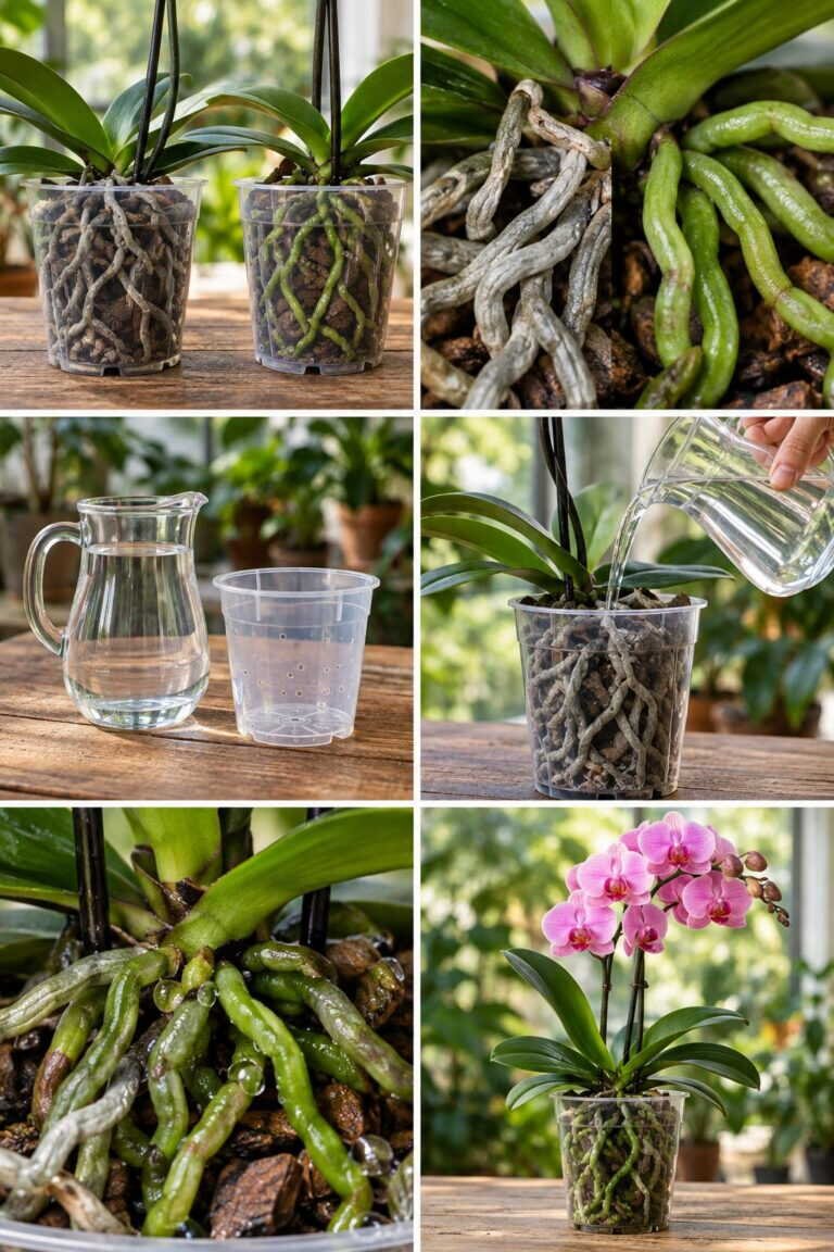 Racines vertes ou grises : le code couleur pour savoir quand arroser l&rsquo;orchidée