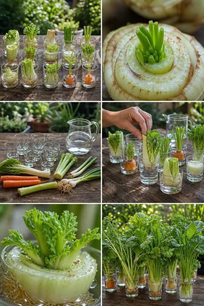 Regrow : les 12 légumes qui repoussent dans un verre d'eau