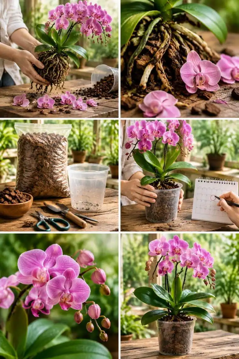 Rempoter une orchidée en fleurs : l&rsquo;erreur qui fait tomber toutes les fleurs en 3 jours