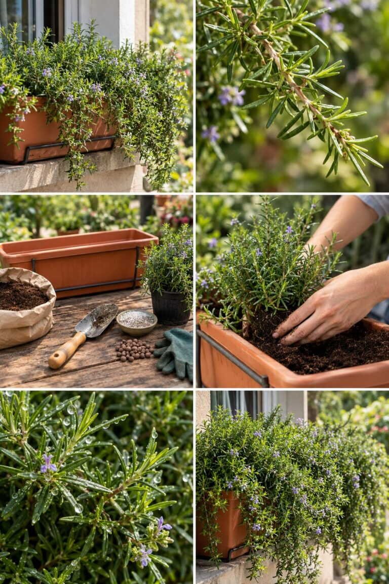 Romarin rampant en jardinière : le brise-vue parfumé qui ne demande rien